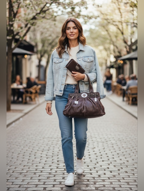 Coach XL Garnet Hobo Chocolate Leather Shoulder Bag w/Wallet & Charm - Picture 15 of 16